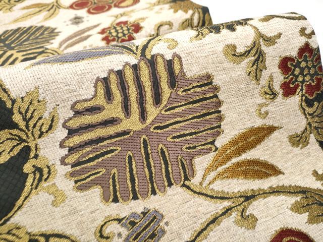 平和屋着物●六通柄袋帯　モール　唐草花菱文　金糸　正絹　逸品　CAAX7456hy 平和屋着物○六通柄袋帯 モール 唐草花菱文 金糸 正絹 逸品 CAAX7456hy