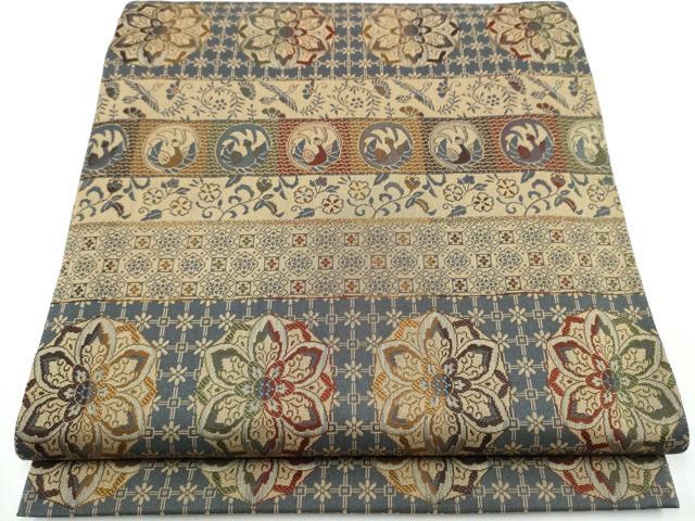 平和屋着物●全通柄袋帯　横段鳳凰花文　正絹　逸品　CAAX7475hy