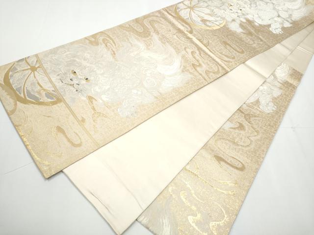 平和屋着物○六通柄袋帯 唐獅子 本金箔 正絹 逸品 CAAX7482hyの通販は