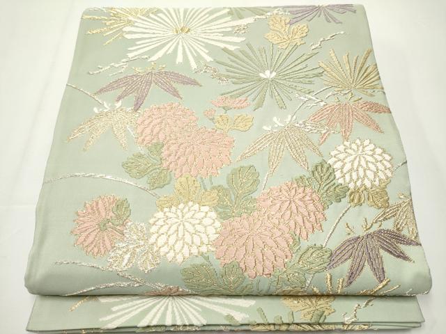 平和屋着物●西陣　坂下織物謹製　六通柄袋帯　錦繍綴唐織　秋草錦彩文　金銀糸　正絹　逸品　CAAX7514hy