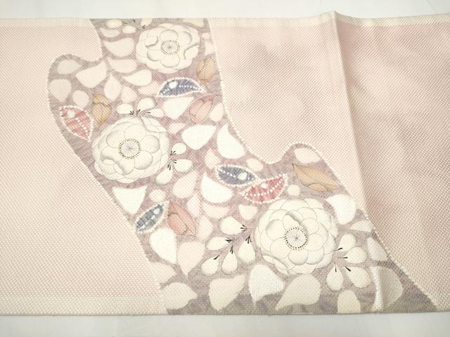 平和屋着物○英王室献上友禅作家 木下勝功 太鼓柄袋帯 辻が花 金銀