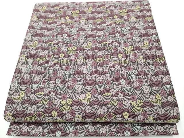 平和屋着物●全通柄袋帯　唐織　流水舞桜文　正絹　逸品　CAAX7569hy 平和屋着物○全通柄袋帯 唐織 流水舞桜文 正絹 逸品 CAAX7569hy