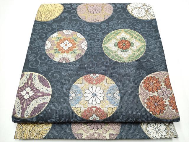 平和屋着物●両面　六通柄袋帯　唐織　舞衣　金糸　正絹　逸品　CAAX7588hy