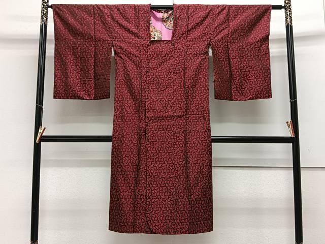 平和屋着物＃道行コート　単衣　柊　ロング丈　正絹　逸品　CAAX7856ua