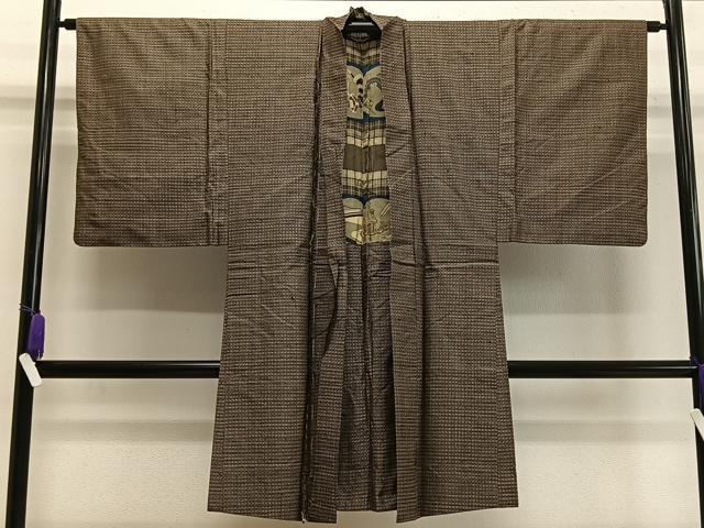 平和屋着物＃男性　男柄の最高峰　西郷柄　西郷絣　本場大島紬　幾何学文　正絹　逸品　CAAX7895ua