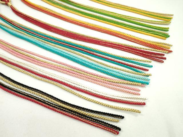 平和屋着物●和装小物　振袖用飾り付き帯締め１０本セット　飾り結び　金糸　切り房　逸品　未使用　CAAX8033ju 平和屋着物○和装小物 振袖用飾り付き帯締め10本セット 飾り結び