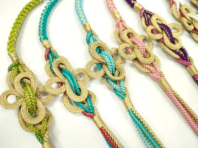 平和屋着物○和装小物 振袖用飾り付き帯締め10本セット 飾り結び