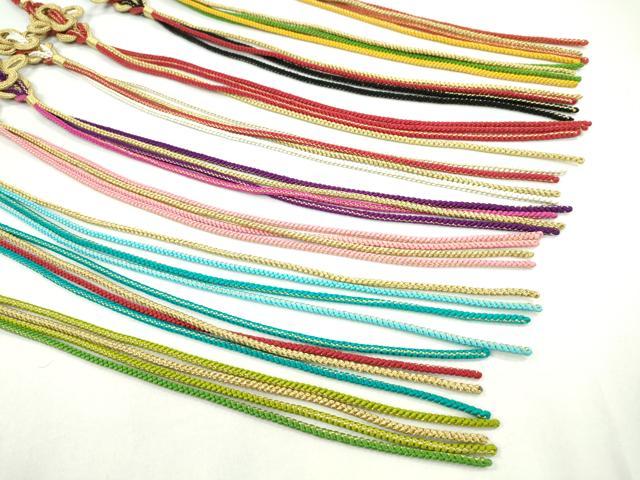 平和屋着物●和装小物　振袖用飾り付き帯締め１０本セット　飾り結び　金糸　切り房　逸品　未使用　CAAX8043ju 平和屋着物○和装小物 振袖用飾り付き帯締め10本セット 飾り結び