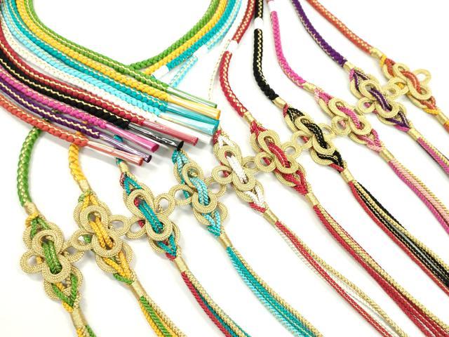 平和屋着物○和装小物 振袖用飾り付き帯締め10本セット 飾り結び