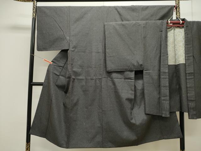 平和屋着物●男性　紬　アンサンブル　120亀甲　正絹　逸品　CAAX8538dy