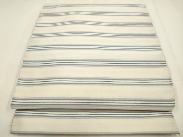 平和屋着物●爪＆#25620；き本綴れ　八寸名古屋帯　横段文　正絹　逸品　CAAX8695dy