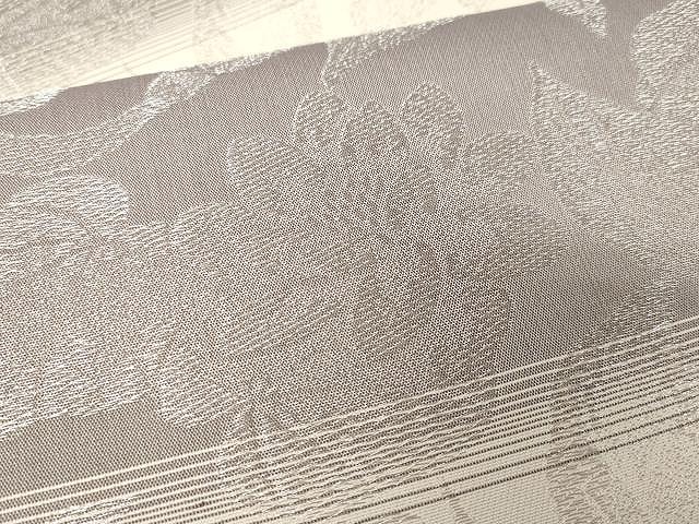 平和屋着物○全通総柄袋帯 花・しゃなり 銀糸 正絹 逸品 CAAX9217yk