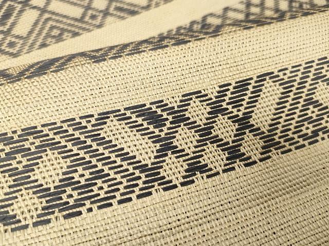 平和屋着物○全通柄袋帯 本藍 横段吉祥文 正絹 逸品