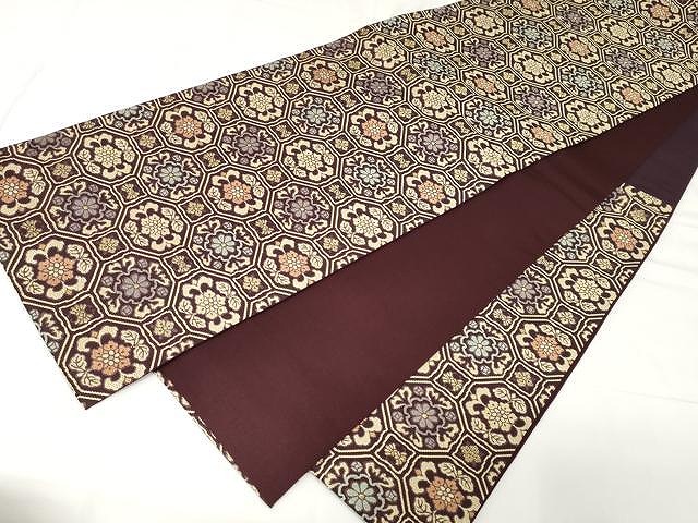 平和屋着物○六通柄袋帯 唐織 名物裂蜀江文 金糸 正絹 逸品