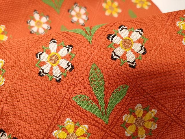 平和屋着物○西陣 川島織物 唐織 九寸名古屋帯 舞花文 金糸 正絹