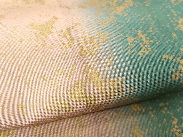 平和屋着物○全通柄袋帯 本場縞大島紬 吉祥文 金彩 証紙付き