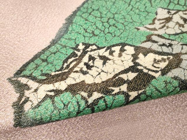 平和屋着物○太鼓柄京袋帯 魚 金通し地 正絹 逸品 CAAX9326yk