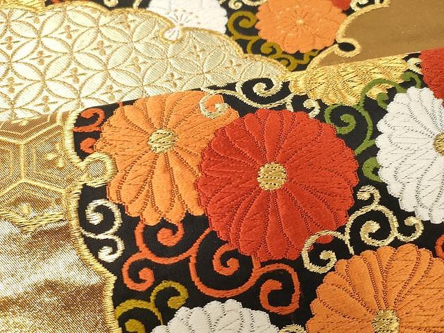 平和屋着物○西陣 河合美術織物謹製 六通柄袋帯 唐織 花唐草