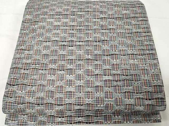 平和屋着物●全通柄袋帯　横段文　めがね織　正絹　逸品　CAAX9350yk