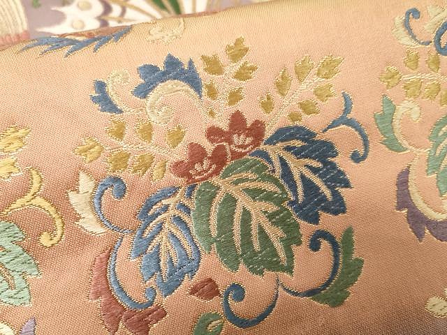 平和屋着物○六通柄袋帯 唐織 有職鳳桐文様 金糸 正絹 逸品