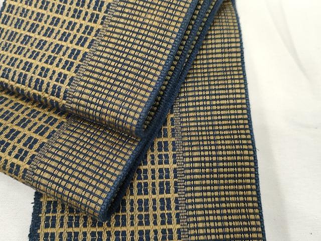 平和屋着物●男性　本場筑前博多織　角帯　格子柄　正絹　逸品　CAAX9386yk