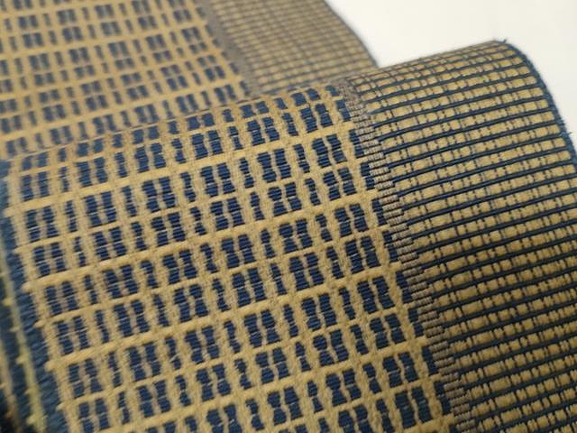 平和屋着物○男性 本場筑前博多織 角帯 格子柄 正絹 逸品 CAAX9386yk