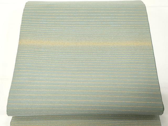 平和屋着物●全通柄袋帯　横段文　金糸　正絹　逸品　未使用　CAAX9415yk