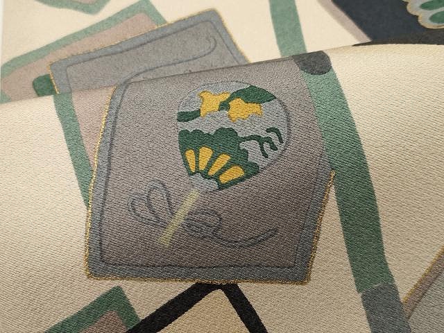 平和屋着物○九寸名古屋帯 玩具文 金彩 正絹 逸品 CAAX9461yk 名古屋帯