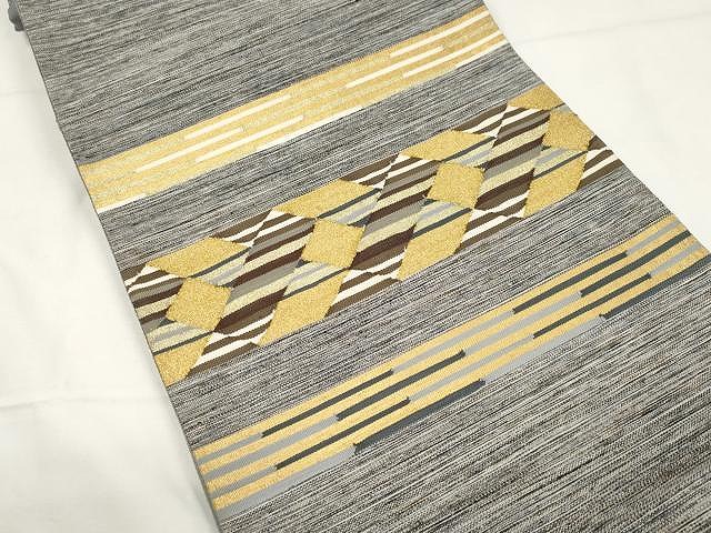 平和屋着物○スリーシーズン 春夏秋 太鼓柄袋帯 横段吉祥文