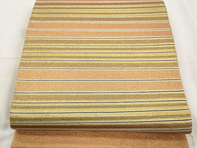 平和屋着物●ひなや工房　くむ・あむ・おる　伊豆蔵明彦　太鼓柄袋帯　横段文　金糸　正絹　逸品　CAAX9497yk