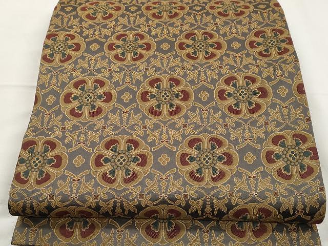 平和屋着物●全通柄袋帯　唐織　正倉院花鳥文錦　正絹　逸品　CAAX9505yk
