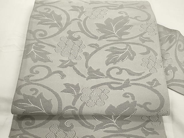 平和屋着物●綴れ　八寸名古屋帯　葡萄蔦の葉文　正絹　逸品　CAAX9525yk