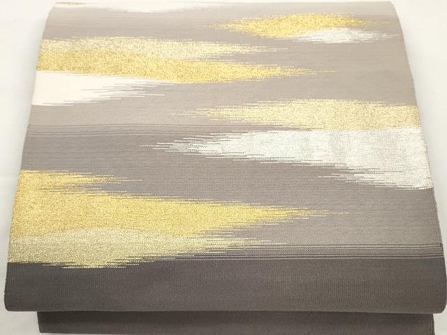 平和屋着物●爪＆#25620；き本綴れ　八寸名古屋帯　霞文　金糸　正絹　逸品　CAAX9549yk