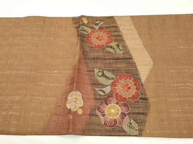 平和屋着物▽スリーシーズン　春夏秋　太鼓柄袋帯　刺繍　櫛織　舞花文　金彩　正絹　逸品　CAAX9563yk_6