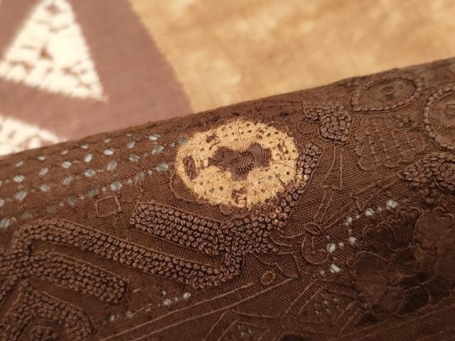平和屋着物○中国三大刺繍 スワトウ刺繍 相良刺繍 全通柄袋帯
