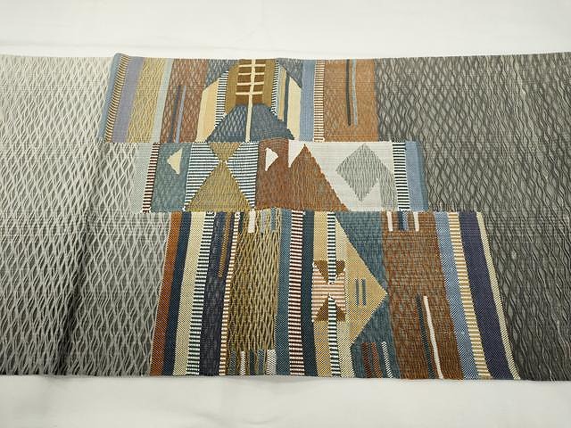 平和屋着物▽スリーシーズン　春夏秋　太鼓柄袋帯　すくい織　吉祥文　正絹　逸品　CAAX9576yk_6