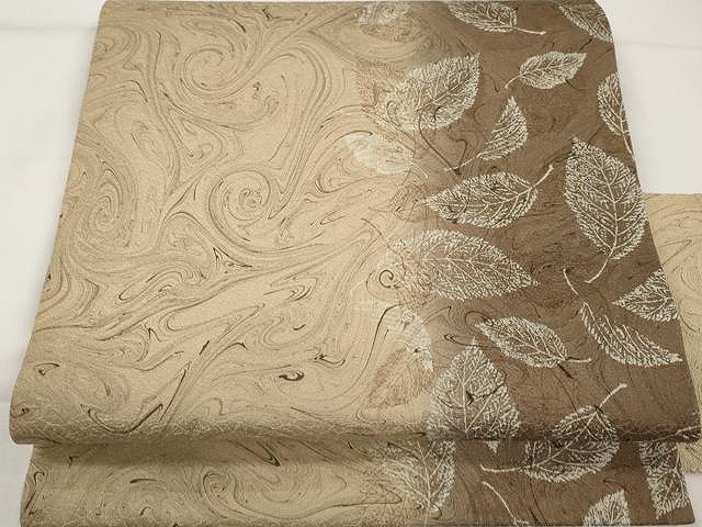 平和屋着物○全通柄九寸名古屋帯 京友禅 舞葉文