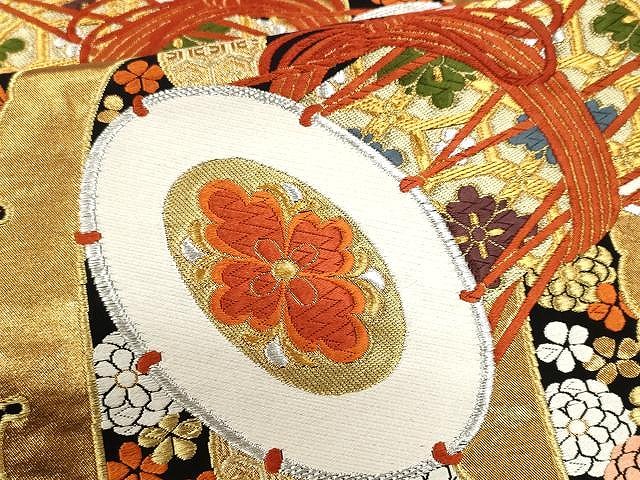 平和屋着物○西陣 河合美術織物謹製 六通柄袋帯 唐織 鼓花 平和屋着物○西陣 河合美術織物謹製 六通柄袋帯 唐織 鼓花