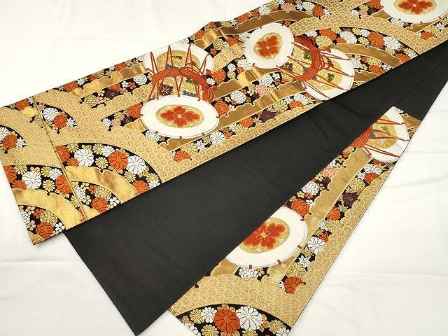 平和屋着物○西陣 河合美術織物謹製 六通柄袋帯 唐織 鼓花