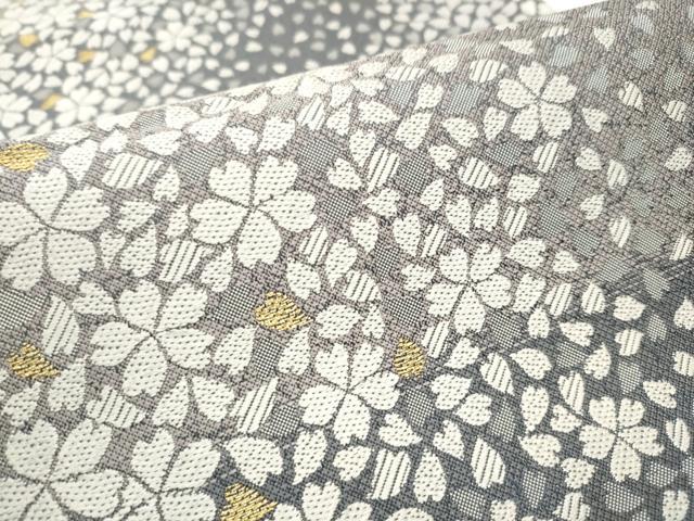 平和屋着物●両面　全通柄袋帯　舞桜文　金糸　正絹　逸品　CAAY2405hy 平和屋着物○両面 全通柄袋帯 舞桜文 金糸 正絹 逸品 CAAY2405hyの通販