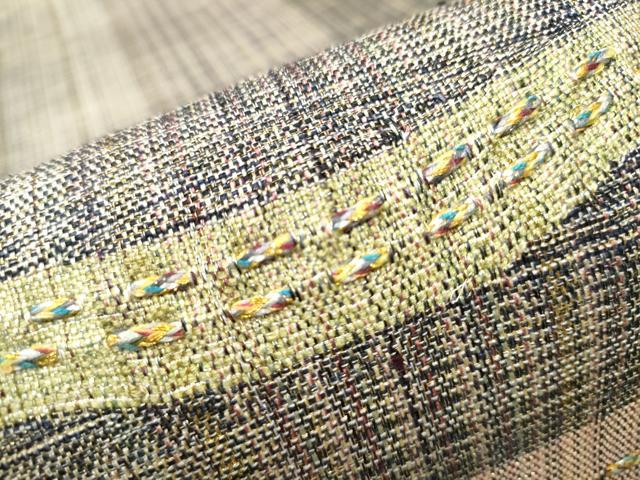 平和屋着物○太鼓柄袋帯 よろけ縞 金糸 正絹 逸品 CAAY2416hy 平和屋