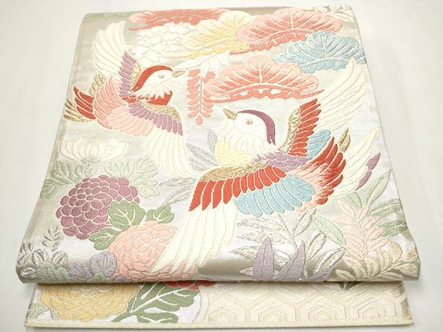 平和屋着物●六通柄袋帯　花鳥文　金銀糸　正絹　逸品　CAAY2427hy