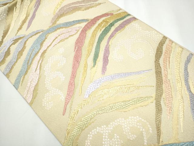 平和屋着物○西陣 丸勇謹製 六通柄袋帯 唐織 流水文 金糸