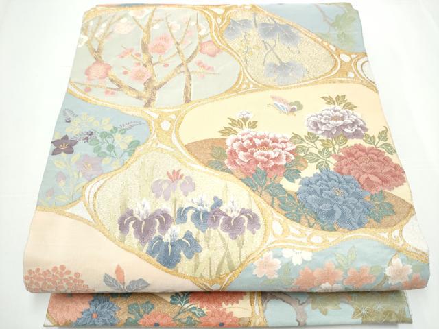 平和屋着物●西陣最高峰・北尾織物匠　六通柄袋帯　綴れ　琳派流水春秋文　金糸　正絹　逸品　CAAY2497hy