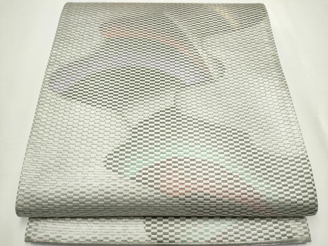 平和屋着物●六通柄袋帯　作家物　抽象文　金糸　正絹　逸品　CAAY2508hy