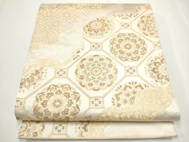 平和屋着物●六通柄袋帯　正倉院花文　金糸　CAAY2510hy