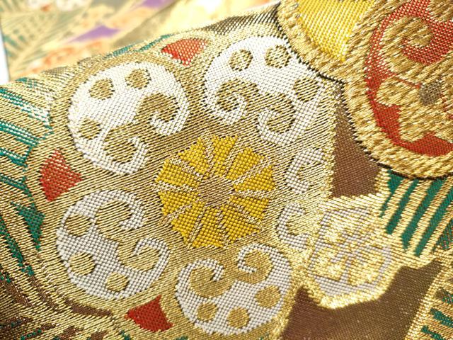 平和屋着物○西陣 川島織物 本金 六通柄 本袋帯 束ね熨斗