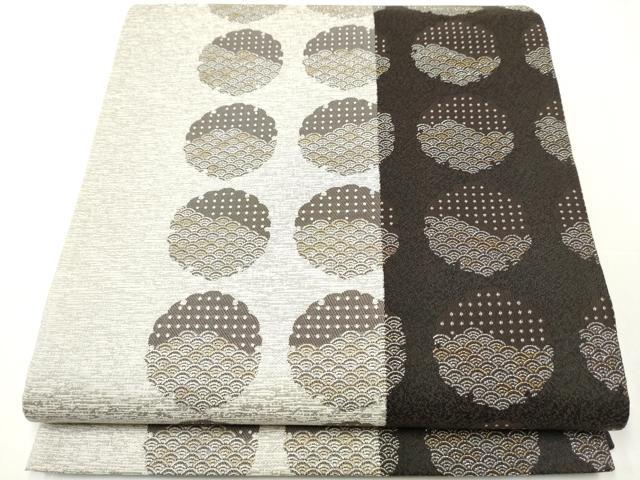 平和屋着物●六通柄袋帯　雪輪青海波　金銀糸　正絹　逸品　CAAY2550hy