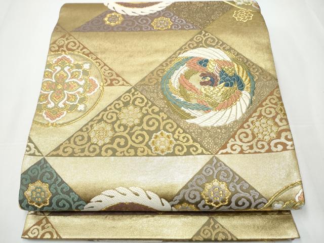 平和屋着物●六通柄袋帯　唐織　鳳華瑞祥紋　金糸　引箔　鈴乃屋扱い　正絹　逸品　CAAY2560hy