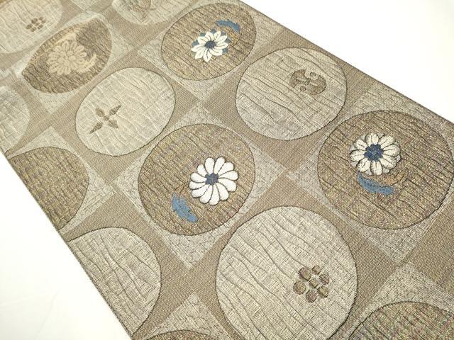 平和屋着物○六通柄袋帯 花丸文 金糸 正絹 逸品 CAAY2565hy